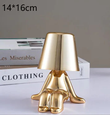 Modern Bedside Light Cute Golden Man Cordless Night Light