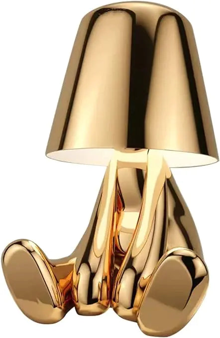 Modern Bedside Light Cute Golden Man Cordless Night Light